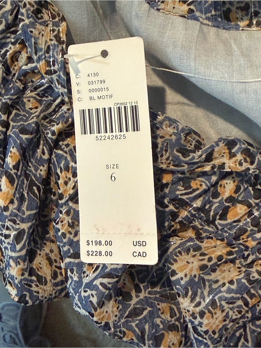 Anthropologie Kira Off-the-Shoulder-SZ 6-Blue Shimmer Peasant Dress Stretchy$198 - Picture 14 of 14